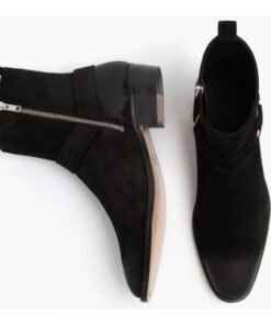 Handmade Men black Suede Chelsea boots, Men black ankle boots, Men Chelsea  boot 