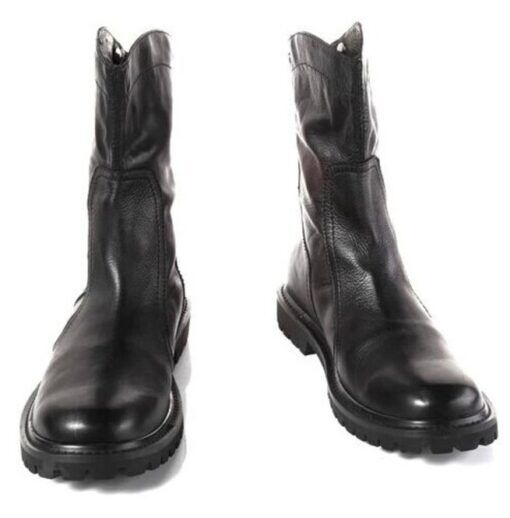 Handmade Men Black Back Zip Up Boots, Men Military Style Boot, Men's ...