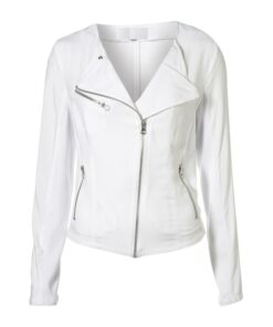Women Fashion White Leather Jacket, Leather Jackets, Biker Jacket
